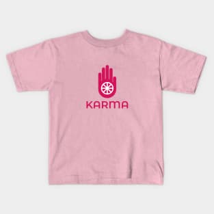 Karma Pink Hand Design. Kids T-Shirt